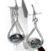 Contemporary Mexican Sterling Silver Chunky Abalone Shell Pierced Dangle Earrings