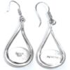 Contemporary Mexican Sterling Silver Chunky Abalone Shell Pierced Dangle Earrings