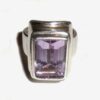 Big Chunky Sajen Large 14m Amethyst Sterling Silver Heavy Ring Size 7