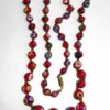 Vintage Red Italian Murano Millefiori Hand Fused Glass 29.5" Long Necklace