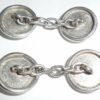 Sterling Silver And 14k Gold Mens Chainlink Button Cufflinks