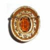 Florenza Retro Vintage Faceted Glass Topaz Pin Great Condition No Wear