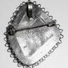 Vintage Mid Century Handmade Israeli Sterling Silver 31m Goldstone Chunk Pendant Pin Enhancer