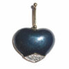 Vintage Retro Panetta Silver Flecked Pyrite Glass Heart Pendant