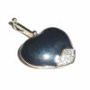 Vintage Retro Panetta Silver Flecked Pyrite Glass Heart Pendant
