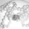 Vintage 14k White Gold Flower Clasp 22.5 Inch Cultured Pearls Necklace 6.5-7mm