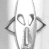 Vintage 1970s Late Mid Century Mexican Sterling Silver Long Face Ring Size 8