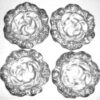 Set Of 4 Antique Art Nouveau Kerr Fancy Repoussed Sterling Silver 3.25" Dishes Nut Dessert Fruit