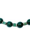 Vintage 1930s Art Deco Green Czech Glass And Marbled Bakelite Necklace