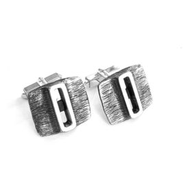 Vintage German Sterling Silver Mens Swivel Cufflinks