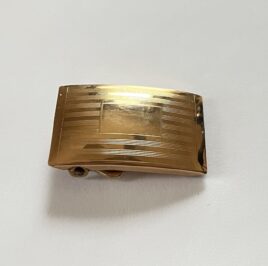 Vintage Art Deco 12k Gold Filled Mens Womens Belt Buckle No Monogram Linear Pattern No Wear