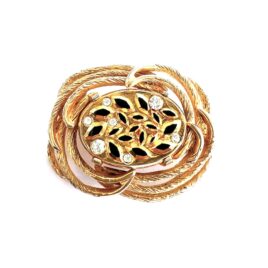 Vintage Mid Century Castlecliff Rhinestone Love knot Pin Excellent