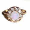 Antique Art Nouveau To Art Deco Clark & Coombs 1/30th 14k Rgp Faux Opal Ring
