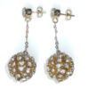 Vintage Heavy Gold Plated Swarovski Crystal Dangle Earrings Brilliant Like New