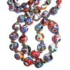 30 Inch Vintage Italian Millefiori Fused Art Glass 7m 15m Bead Necklace Italy