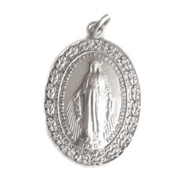 Vintage Art Deco Sterling Silver Miraculous Mary Pendant Christian Catholic Women's Men's