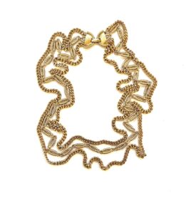 Vintage Unused Monet Triple Layer Gold Tone Necklace 25.75" Like New No Wear