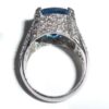 Big Heavy Platinum 11.45 Ct Diamond Blue Topaz Mens Womens Ring Size 6.75