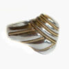 Sterling Silver And 18k Yellow Gold Wrap Crossover Cable Ring Size 6.5