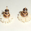 Vintage Retro 1960s Hand Carved Ivory Daisy Earrings12mm