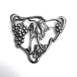 Large Antique Art Nouveau Jungendstil 1895 to 1910 Gunmetal Sash Chatelaine Pin