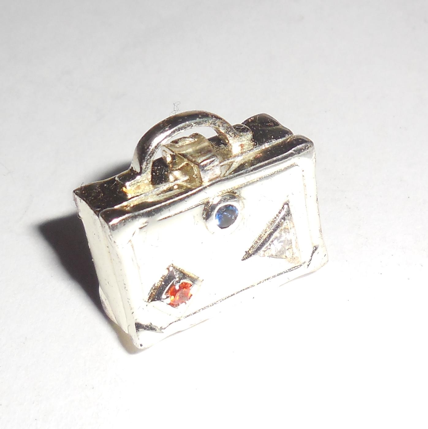 925 Sterling Silver Suitcase Charm