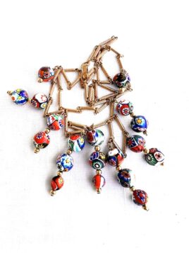 Upcycled Vintage Italian Murano Fused Glass Beaded Necklace