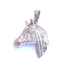 Vintage Sterling Silver Mid Century Horse Head Charm Pendant Detailed Brutalist 1980s One Thick Piece of Sterling 925 for Necklace Bracelet