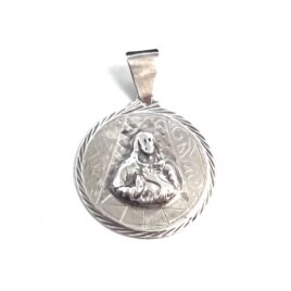 Vintage Sterling Lady of Guadeloupe Devotional Catholic Medal Pendant Mexico Americas Patron Saint Unisex