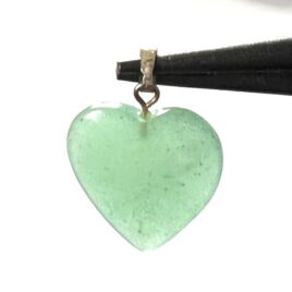 Vintage Jade Nephrite Heart Pendant for a Necklace