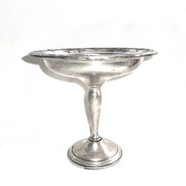 1950s International Sterling Silver Wild Rose Pedestal Compote Tall Serving Dish Vintage Mid Century