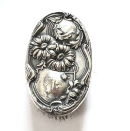 1900 Antique Shoe Vanity Brush Art Nouveau Sterling Silver Webster Daisies 1895-1915 Restore Recycle