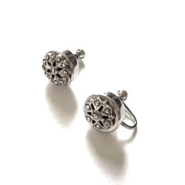 Vintage Rhodium over Sterling Silver Mismatched Marcasite Screw Back Earrings