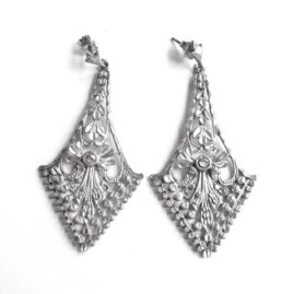 Vintage 1980s Ornate Edwardian Revival Chapel-Zenray Long Pierced Earrings