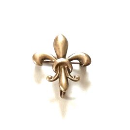 Antique Victorian 10K Gold Fleur De Lis Hook Pocket Watch Chatelaine Fob Pin