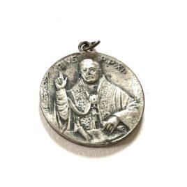 1925 Pope Pius XI Jubilee Medal Cathoic Religious Pendant Fob 1920s Early Art Deco St Peter's Basilica