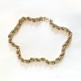 Vintage 18" Large 10mm Chunky Link Rope Chain Necklace Gold Plated Necklace 1970s-1980s