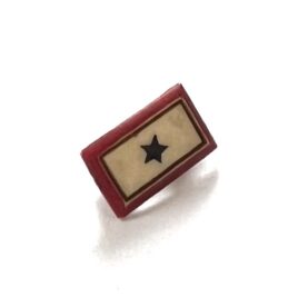 Vintage 1 Star Military Pin Red White Blue 1980s Mid Century Enamel Metal Plastic