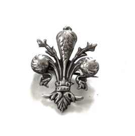 Antique Victorian Edwardian 1890s 1900s European 800 Silver Italy Peruzzi Ornate Lily Pin