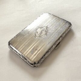 Antique 1920s European Continental 800 Silver German Maker Etui Cigarette Case Wallet Business Cards