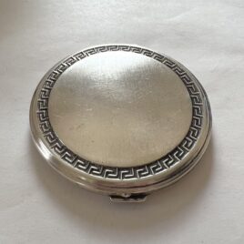 Vintage Mid Century 1950s-1960s Mexican Sterling Silver Compact Aztec Design