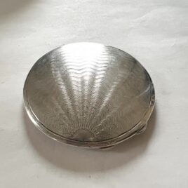 1936 Art Deco Deakin and Francis British Sterling Silver Birmingham England Ladies Flat Compact