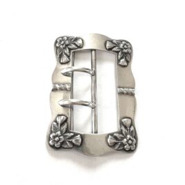 Antique 1900 Codman Sterling Silver Arts & Crafts Bellflower Blossom Buckle 2" Belt Sash