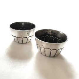 Vintage Mid Century Sanborns Mexican Sterling Silver Heavy Individual Salt Cellars 1950s-1960s