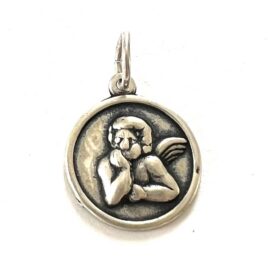 Tiny Vintage Silver Cherub Angel Charm Pendant Miniature