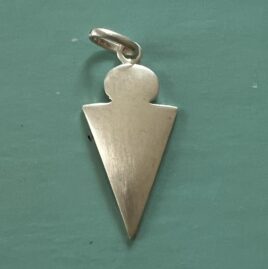 Vintage Sterling Silver Geometric Arrow Triangle Circle Dangle Pendant