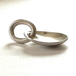 Minimalist Sterling Silver Concave Bowl Disk Discus Saucer Pendant Charm Fob Enhancer Accessory