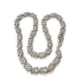 Vintage Danecraft Sterling Silver 1940s Early Mid Century Old Registered Mark Collar Necklace