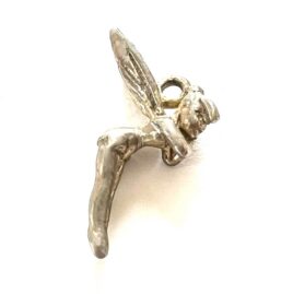 Teeny Tiny Mid Century Sterling Silver Tinkerbell Charm Pendant Miniature Peter Pan Story